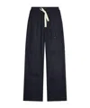 Dries Van Noten Wide Leg Wool Pant With Elastic Waistband In Black