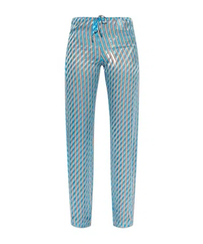 Dries Van Noten Drawstring Casual Pants In Blue