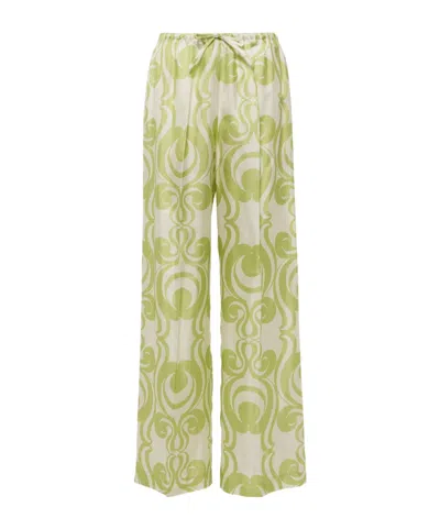 Dries Van Noten Drawstring Casual Pants In Green