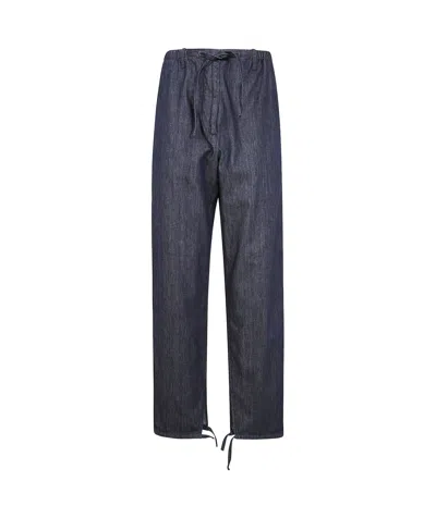 Dries Van Noten Drawstring Casual Pants In Indigo