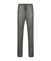 Dries Van Noten Regular Fit Mesh Trousers With Geometric Print In Multi