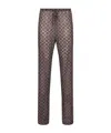 Dries Van Noten Mesh Trousers With Glitter Accents In Multi