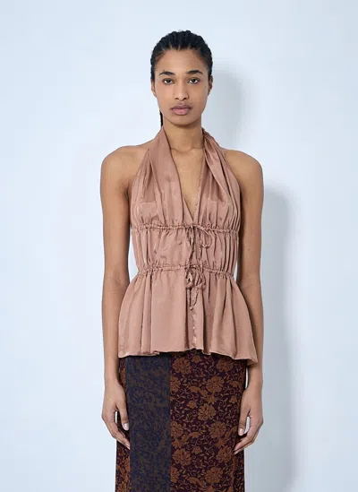 DRIES VAN NOTEN DRAWSTRING HALTERNECK TOP