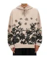 Dries Van Noten Floral Print Hoodie With Drawstring And Pocket In Multi