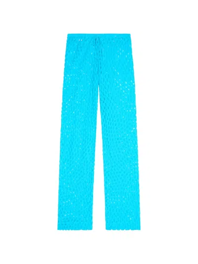 Dries Van Noten Drawstring Jersey Trousers In Blue