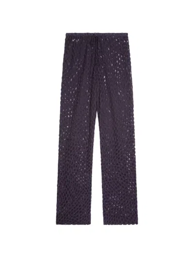 Dries Van Noten Drawstring Jersey Trousers In Purple