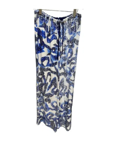 Dries Van Noten Drawstring Sequined Casual Pants In Blue