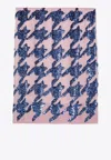 Dries Van Noten Sequin Silk Skirt Houndstooth Pattern In Blue