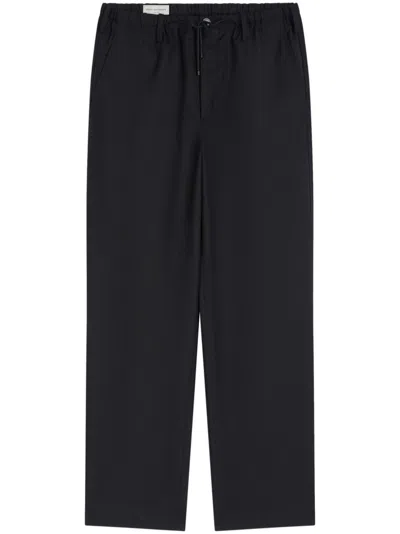 Dries Van Noten Drawstring Straight Trousers In Blue