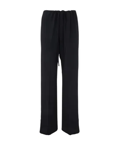 Dries Van Noten Drawstring Waist Casual Trousers In Black