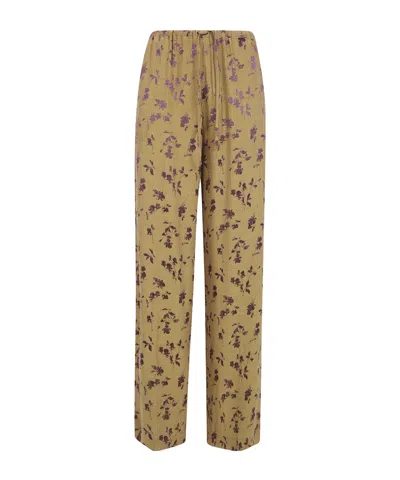 Dries Van Noten Drawstring-waist Casual Trousers In Yellow