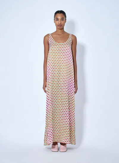 Dries Van Noten Draz Polka-dot Silk Maxi Dress In Beige