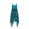 Dries Van Noten Dallie Asymmetric Midi Dress In Blue