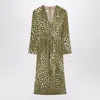 Dries Van Noten V-neck Belted Midi Dress