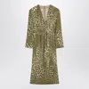 Dries Van Noten V-neck Belted Midi Dress