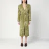Dries Van Noten V-neck Belted Midi Dress In Brown