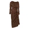 Dries Van Noten Didi Embellished Polka-dots Midi Dress In Brown