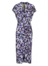 Dries Van Noten V-neck Sleeveless Midi Dress In Purple