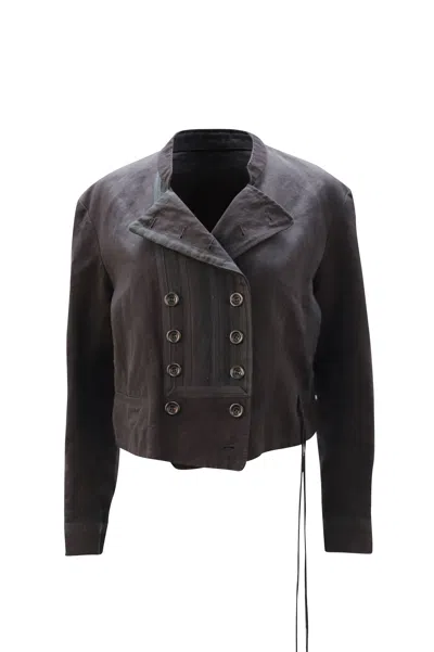 Dries Van Noten Dries Van Noted Double-breasted Blazer In Black Cotton