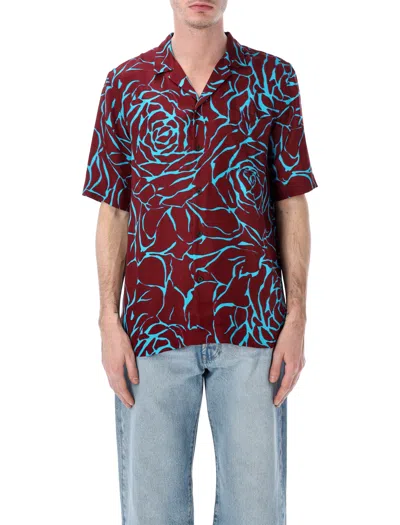 Dries Van Noten Carltone Boxy Shirt In Burgundy