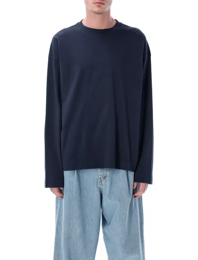 Dries Van Noten Long Sleeve Crew Neck Cotton T-shirt In Multi
