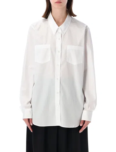 Dries Van Noten Loose Cotton Poplin Shirt In White
