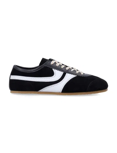 Dries Van Noten Sneakers Contrast Stitching Low Top Rubber Sole In Black
