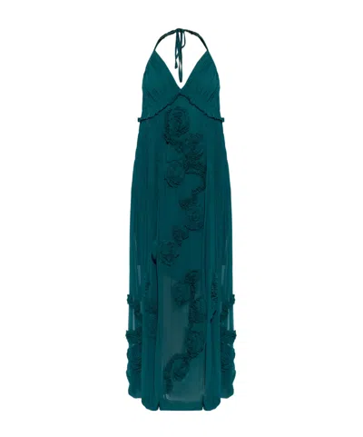 Dries Van Noten Drina Appliquéd Maxi Dress In Green