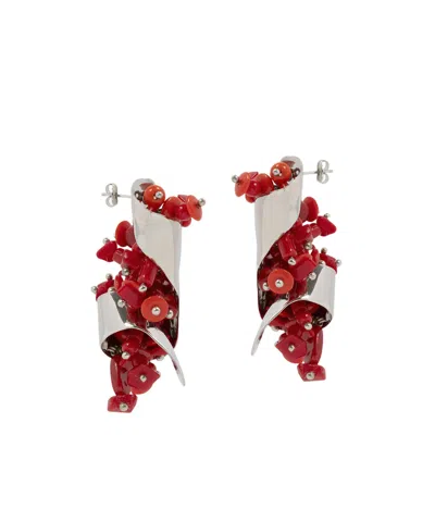 Dries Van Noten Drop Earrings In White