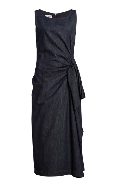 Dries Van Noten Dropps Denim Midi Dress In Blue