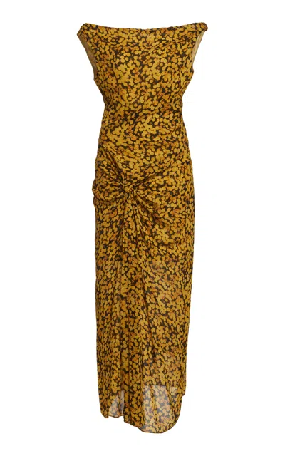 Dries Van Noten Dumas Off-the-shoulder Maxi Dress In Yellow