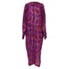 Dries Van Noten Dunny Printed Maxi Dress In Multicolor Viscose In Purple