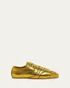 Dries Van Noten Dustin Metallic Leather Sneakers In Gold