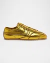 Dries Van Noten Dustin Metallic Leather Sneakers In Gold