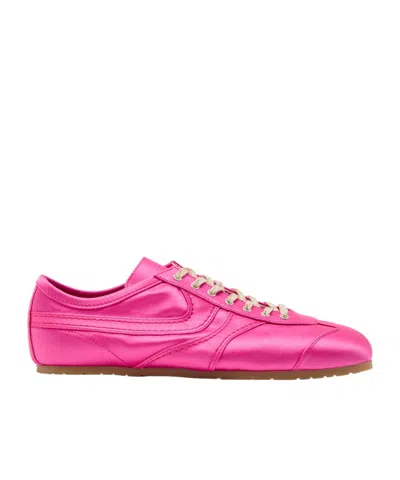 Dries Van Noten Dustin Panelled Satin Sneakers In Pink