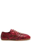 Dries Van Noten Dustin Python-effect Leather Sneakers In Red