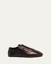 Dries Van Noten Dustin Snake-embossed Leather Retro Sneakers In Brown