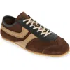 Dries Van Noten Leather-trimmed Suede Sneakers In Dark Brown