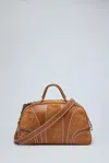 Dries Van Noten Leather-trimmed Suede Duffel Bag In Brown