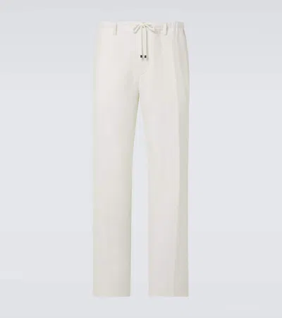 Dries Van Noten Linen, Wool, Silk, And Cashmere Suit Pants In Ecru