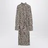 Dries Van Noten Polka Dot Dress With Bow And Belt In Gray
