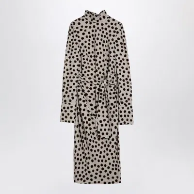 DRIES VAN NOTEN DRIES VAN NOTEN  ÉCRU POLKA DOT DRESS WITH BOW