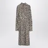 Dries Van Noten Polka Dot Dress With Bow And Belt In Gray