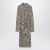Dries Van Noten Polka Dot Dress With Bow And Belt In Gray