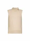 Dries Van Noten Ecru Wool And Cashmere Knit Vest In Multi