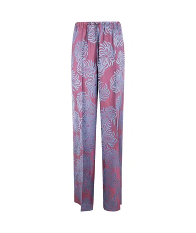 Dries Van Noten Puvis Long 2140 Double Die Jacquard Trouser In Pink