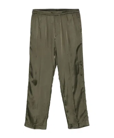 Dries Van Noten Elastic Waist Casual Pants In Green
