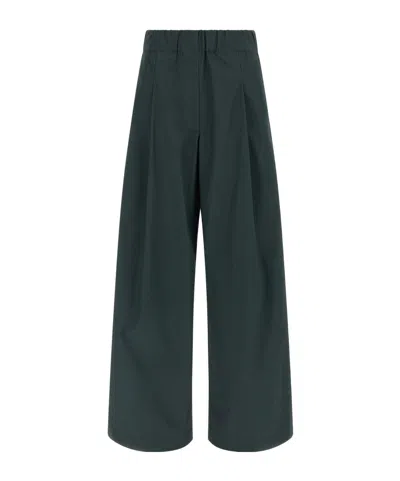 Dries Van Noten Elastic Waist Casual Pants In Green