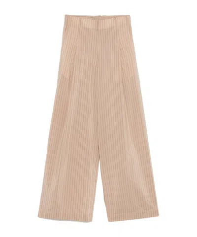 Dries Van Noten Elastic Waist Casual Pants In Nude