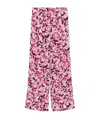 Dries Van Noten Orchid Petal Crepe Drawstring Straight Leg Pants In Pink
